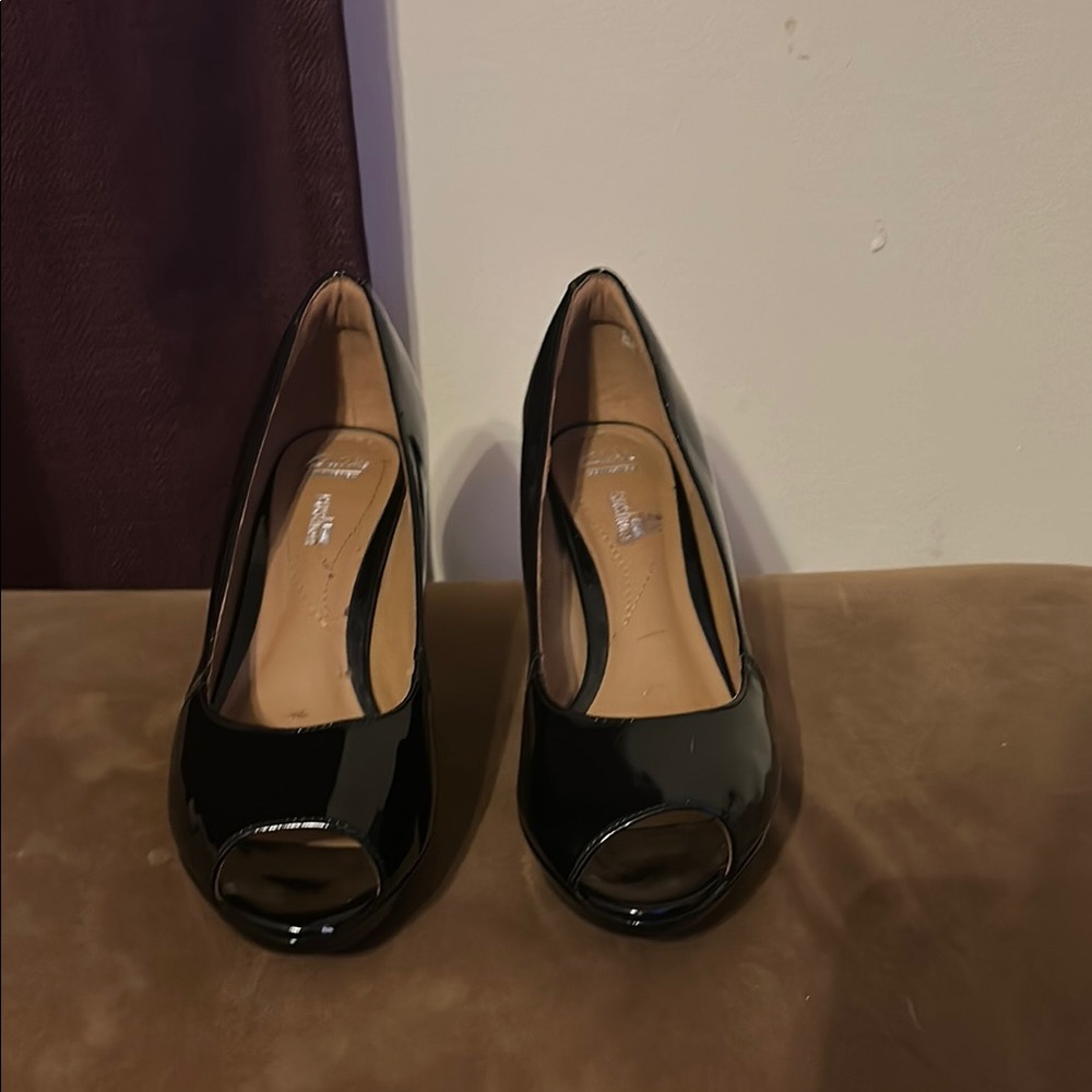 Elegant Black Peep-Toe Women's Shoes